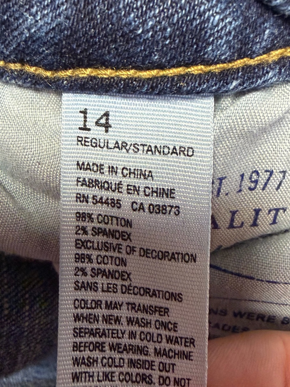 2013 American Eagle Favorite Boyfriend Jeans Stretch Blue Dark Wash Women’s 14 - Picture 10 of 11